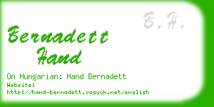 bernadett hand business card